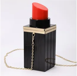 Lipstick Evening Dress Chain Shoulder Bags Mini Acrylic Bag