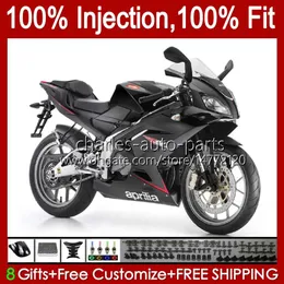 Einspritzung flache schwarze Verkleidungen für Aprilia RSV RS 125 RR 125RR RS4 RS125 06 07 08 09 10 11 34Nr