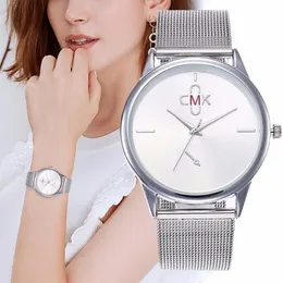 Wristwatches Minimalismus Uhren Ultra Dunne Stahl Mesh Gurtel Uhr Mode Frauen Kleid Damen Armbanduhren Relogio Feminino