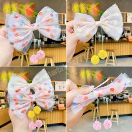 2Pcs/SET Korean Sweet Side Clips Mesh Bows Hair Clip For Kids Girls Boutique Handmade Hairpins Barrettes Headwear Hair Accessories