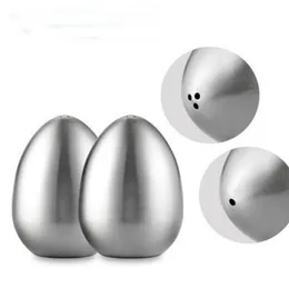 Stainless Steel Egg Shaped Salt Pepper Shakers Condiment Storage Bottles Jar Table Server Kitchen Tools