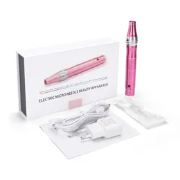 Elektrisk mikronedelpenn Professionell skruvport Micro Needles Skin Care Kit Tattoo Tool Pen