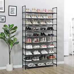 Clothing & Wardrobe Storage Multilayer Shoe Cabinet 10 Layer Dustproof Shoes Closet Space-saving Organizer Holder Black Rack Home Furniture