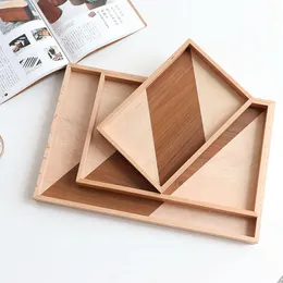 Kitchen Storage & Organization Practical Natural Wood Plate Wooden Tea Food Server Tableware Water Drink Platter