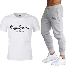 2021 senaste Pepe-Jeans-London T-shirt sommar, kortärmad för män, populära T-shirt toppar herr 2-delad kostym G0918