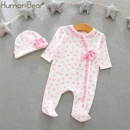 Dziecko Odzież Christma Girl Ubrania Bow Romper Zestaw Kombinezon Kapelusz 2PC Cute Infant Girls Pani garnitur 210611