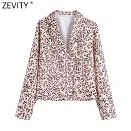 Camicetta grembiule da lavoro vintage con stampa leopardata da donna Camicie kimono con maniche risvoltate femminili Camicie chic casual Blusas Top LS7663 210416