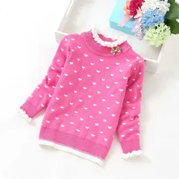 Moda meninas suéteres espessas camisola 2-12Years crianças roupas k5108 211104