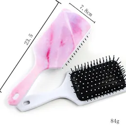 new Marble Pattern Hair Brush Household Sundries Massage Electroplate For Salon Hairdressing Straight Curly Styling Women EWB7081