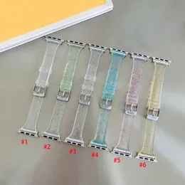 Luxury Wirstbands Transparent Rem för Apple Watch Band 44mm 42mm 40mm 38mm Slim Clear Bracelet Iwatch Series 6 5 4 Se Watchband Smart Tillbehör