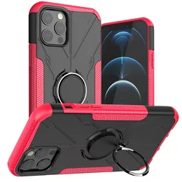 Rüstung stoßfeste Hüllen für iPhone 13 Pro Max 12 Mini Samsung Galaxy S22 Ultra Pro Xiaomi Note 10 Halterung Ring magnetische Hülle Ständer Halter Rückseite Abdeckung