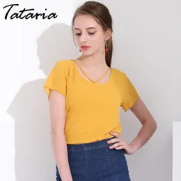 TATARIA Womens Chiffon Blouses Femme Casual O-Neck Short Sleeve Woman Tops Summer Ladies Shirts Blusas Sexy Slim Camicetta Donna 210514