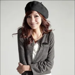 Fashion Beret Hats Solid Color Warm Wool Winter Thin Wool Women Girl Beret French Artist Beanie Hat Cap femme Sping Hot1
