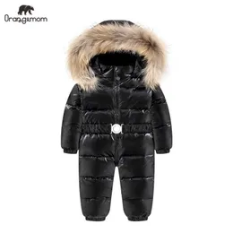 Официальный магазин Orangemom Baby Boys Пальто снежной одежды, прогрев на зимний комбинезон младенческих пальто Snowsuit, детская зимняя одежда H0909