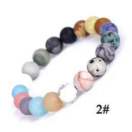 10mm Natursten Pärlor Kvinnor Armband Handgjorda Beaded Strands Universe Galaxy Space Planets Solsystem Bangles för män Presenter