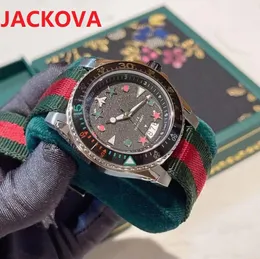 Popularne Kwiaty Pszczoły Szkielet Zegarek 40mm Ładny Projektant Luksusowe Mężczyźni Kobiety Zegarki Reloj Kochankowie Klasyczna Przestępstwo Nylon Taśma Tkanina Kwarcowy Zegar 5A Jakość Wristwatch 2022