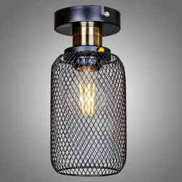 Черные минималистские винтажные потолочные светильники Cage Cafe/Bar/Window/Loft Lamp