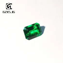 GZXSJG 6x8mm Hydrothermal Emerald Lab Grown Loose Gemstone for Jewelry personal Customize rectangle Emerald Cutting Natural DIY H1015