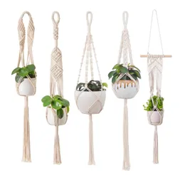 Novelty Items Handmade plant hanger flower pot for wall decoration courtyard garden Wall-mounted flowerpot net bag