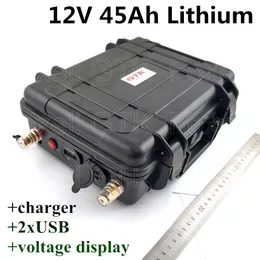 12V 45ah nie 40ah 50ah Lit LI Ion Battery Pack z portem USB i BMS dla street Light Power Bank Scooter Ebike + ładowarka