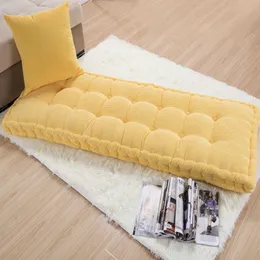 Long Thick Cushion Home Office Decoration Solid Color Tatami Customizable Floor 210716