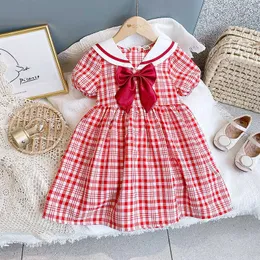 Special fish summer new style girl's Red Plaid lace tutu Dress baby dresses