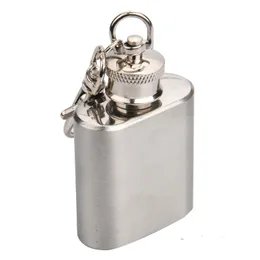 Stainless Steel Wine Bottle Keychains 1oz Mini Hip Flask Key Rings Fashion Accessories For Men Women Jewelry