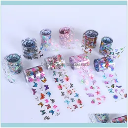 Nail Salon Health Beautynail Art Decorations Transfer Foil Sticker 10 Rolls Holographic Paper Wraps Diy Paste Decoration Drop Delivery 202