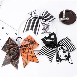 Hårtillbehör Halloween Big Bow Hårband Barnflickor Bowknot Scrunchies Bats Ponytailhållare Mode Headdress 3styles
