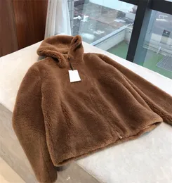 Flanel Kürk Teddy Hoodie Kadın Sınıf Sıcak Yumuşak Fermuar Hardigan Mektup Tasarım Avustralya Yün Polar Ceket