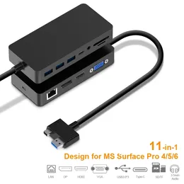 Dockningsstationer USB 3.0 HUB PRO 4 5 6 HD 4K DP VGA Audio Gigabit Ethernet Adapter RJ45 SD / TF Base Dock PC