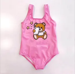 Yaz Kız Karikatür Ayı Tek Parça Bikini Mayo Çocuklar Toddlers Mayo Bebek Kız Plaj Mayo Çocuk Yüzme Giyim