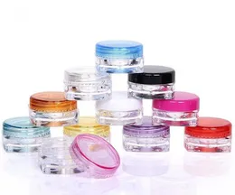 3g Cosmetic Package Jar Square Bottom Trial Cream Jar Empty Plastic Colorful Sample Bottle 1000pieces/lot