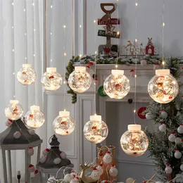 2022 Christmas Decortions for Home LED Curtain String Light Ball Santa Claus Christmas Year Xmas Navidad Tree Decoration 211104