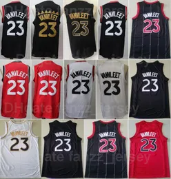 남자 프레드 vanvleet 농구 저지 23 블랙 레드 화이트 팀 색상 스포츠 팬들을위한 통기성 자수 및 재봉 순수한 면화 셔츠 좋은 품질 판매