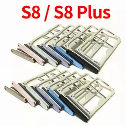 Nytt för Samsung Galaxy S8 G950 S8 Plus G955 SIM -kortplats SD Card Tray Holder Adapter Single Dual Free UPS DHL