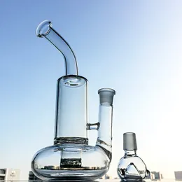 Bong in vetro trasparente da 10 pollici Tornado Perc Narghilè Turbina Disco Percolatore Tubo dell'acqua Collo piegato 18mm Olio femminile Dab Rigs