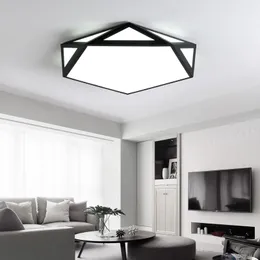 Ceiling Lights Black/White Geometric Shape LED For Living Room Bedroom Dining Modern Lamp Indoor Light Fixtures