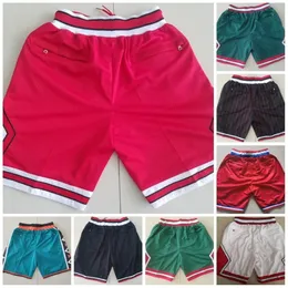 Camisas de basquete apenas shorts de bolso de basquete preto branco verde vermelho costurado 2020 bordados