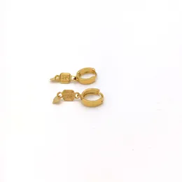Earrings HEART LOVE Dangle Russian Kaedesigns Genuine solid Yellow gold 18k Puffed DIY