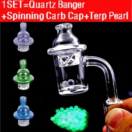 10mm 14mm 18mm male female 25mm XL Beveled Edge Quartz Banger nail with colorful Cyclone Carb Cap & terp pearls for water dab oil rig bong