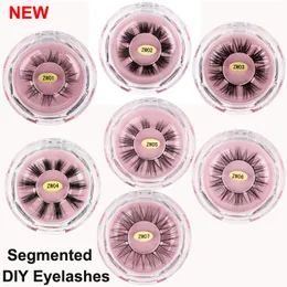 3D Falsche Wimpern DIY Segmentierte Wimpernverlängerung Faux Nerz Wimpern Dramatische Dicke Natürliche Schnittwimpern Wispy Flauschige Augen-Make-up-Tools