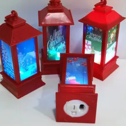 Decorazione per feste Natale LED Luce colorata Babbo Natale Albero Pupazzo di neve Modello Lanterne Faro notturno BJSto