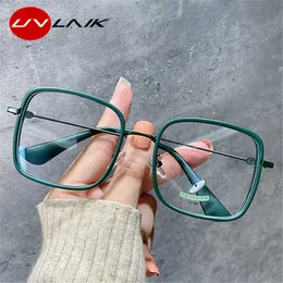 Uvlaik透明コンピュータメガネフレーム女性男性抗ブルーライト丸めアイウェアブロッキングメガネ光学眼鏡眼鏡Y0831
