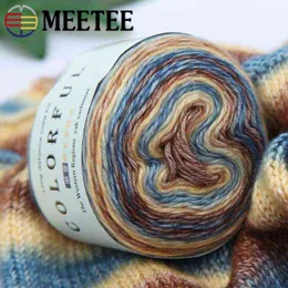 1 pc spotkania 3 sztuk (1 pc = 100g) Cashmere Blended Gradient przędzy Ręcznie dziewiarska szalik Sweter Wełna DIY Cardigan Silk Yarn Crafts Akcesoria Y211129