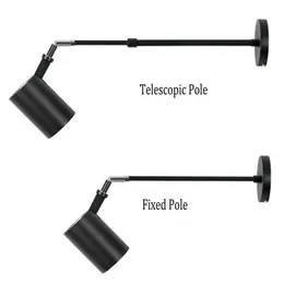 Modern LED Extendable Telescopic Wall Lampor Aluminium Sconces White Black Long Arm Wall Spot Light för målning Bild Gallary 210724