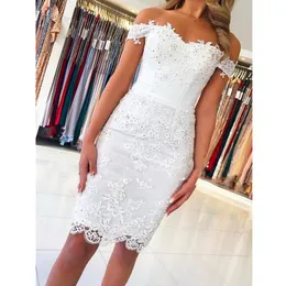 Vestidos de cocktail de renda vintage gola alta branco champanhe forro curto festa sem costas apliques vestidos verão outono personalizado made237m