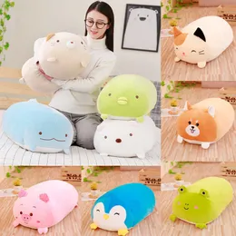 30/60cm Cute Fat Dog Cat Totoro Penguin Pig Frog Plush Toy Soft Cartoon Animal Pillow Cushion Stuffed Lovely Dolls for Kids Gift Q0727