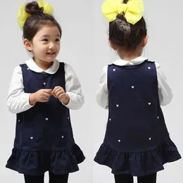 2 Pcs Kids Girls Clothes Set Spring Autumn 2 3 4 5 6 7 8 9 10 Years Baby Girl Print Tank Dress+ Long Sleeve T-shirt 210529