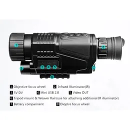 HD Night Vision Wielofunkcyjny Monocular Telescope Scope Camera Infrared Digital 5x40 Do Nagrywania Video Video Fotografowanie